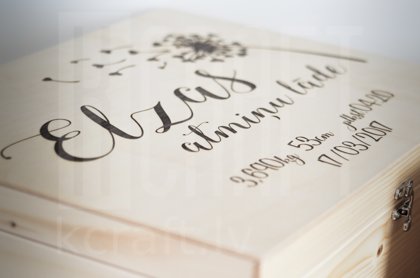 Lāde - gravējums "Pieneņpūku sirdis"