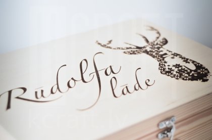 Lāde - gravējums "Briedis latvju rakstos"